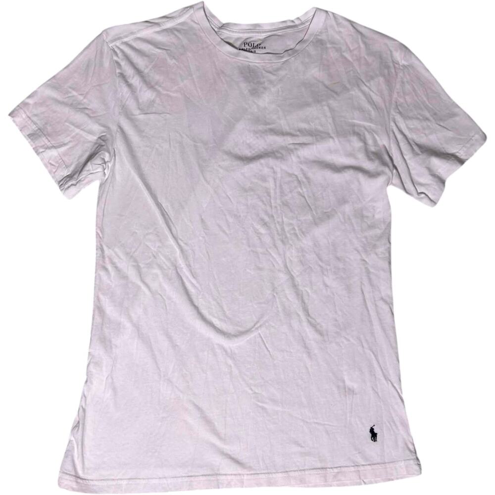 Polo Ralph Lauren White T-shirt Slim Fit Cotton Crewneck Men's L Clean Boy